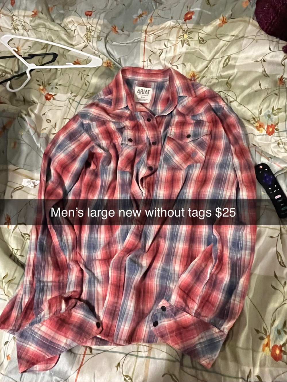 Ariat Red and Blue Plaid Western Button-Up Shirt